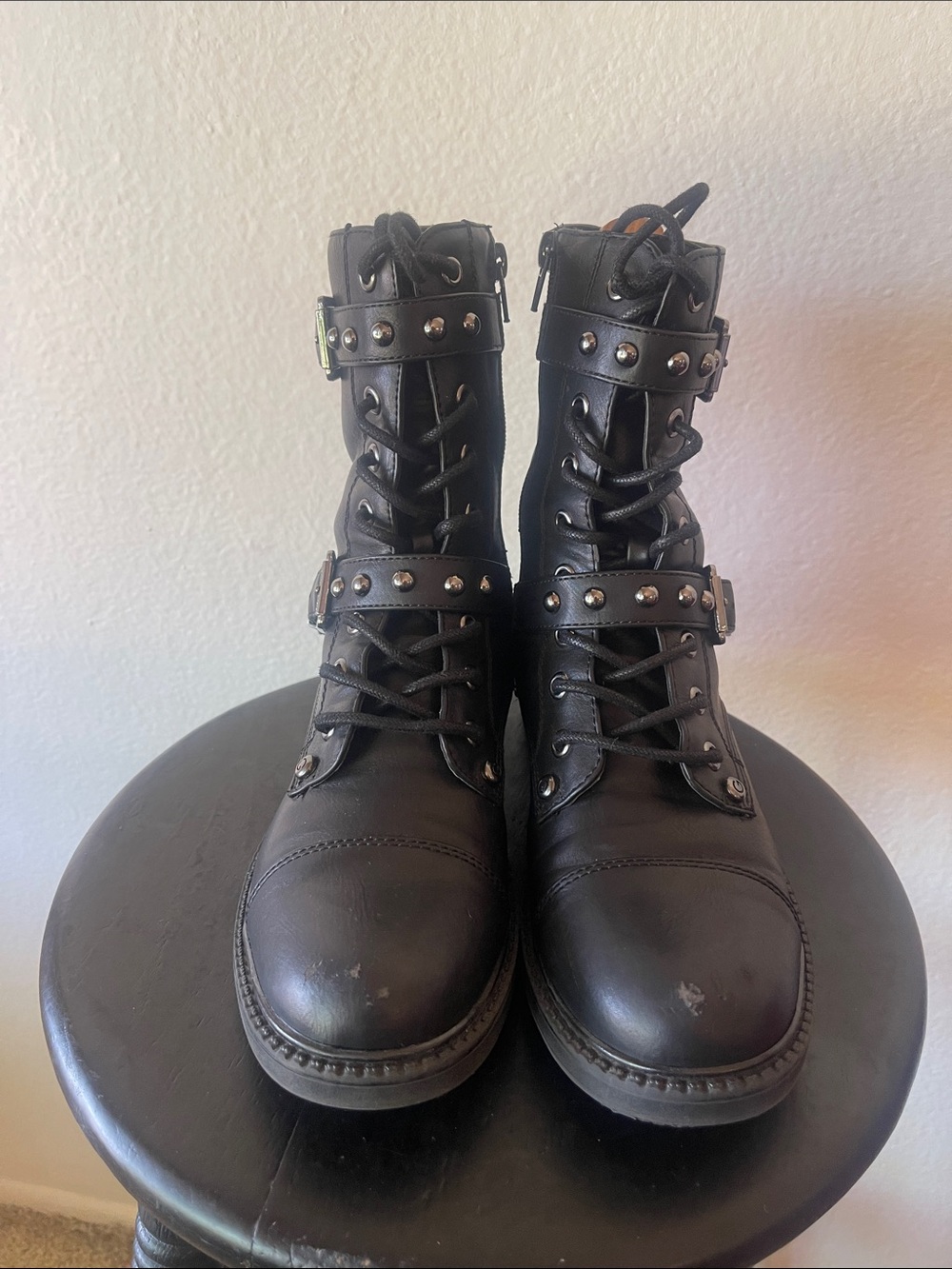 Guess Black Lace-Up Ankle Boots